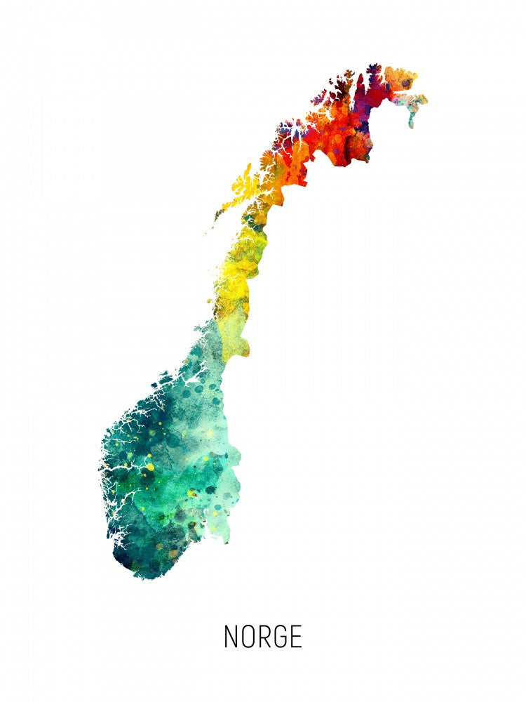 Norge Aquarellkarte