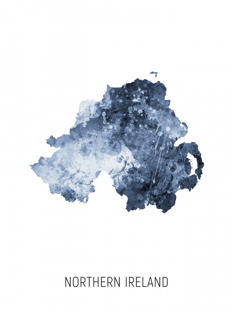 Northern Ireland Watercolor Map