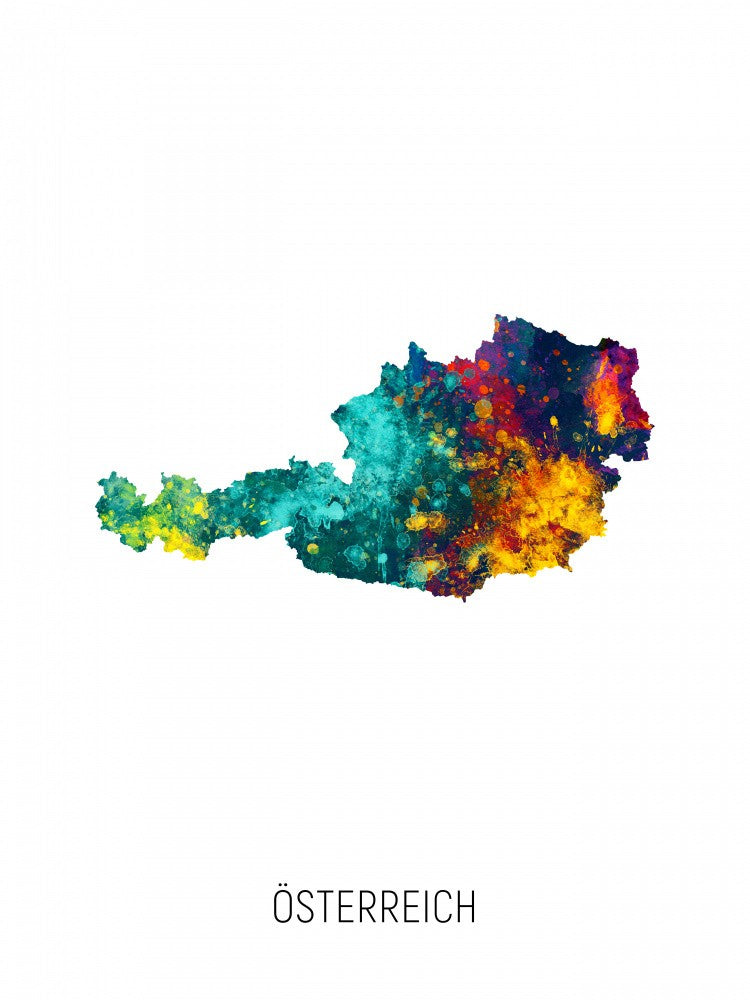 Osterreich Watercolor Map