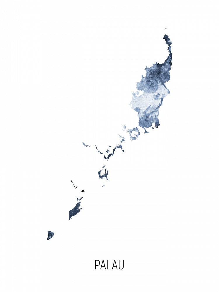 Palau Watercolor Map