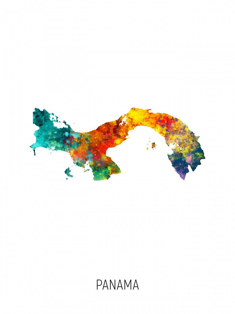 Panama Watercolor Map