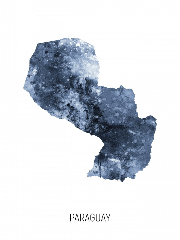Paraguay Watercolor Map