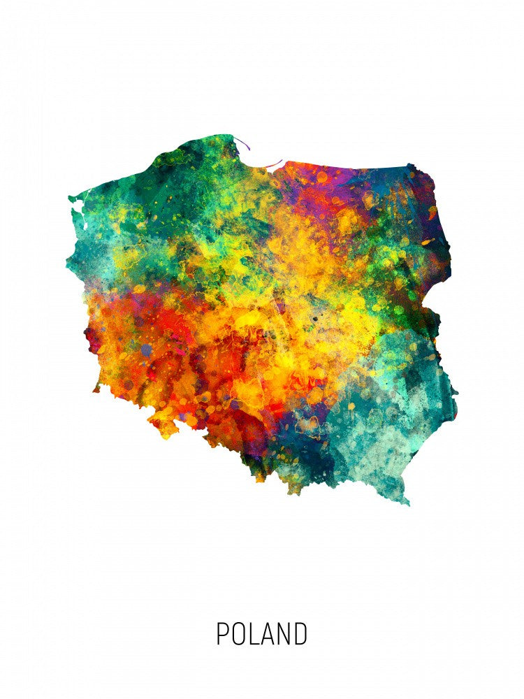 Poland Watercolor Map