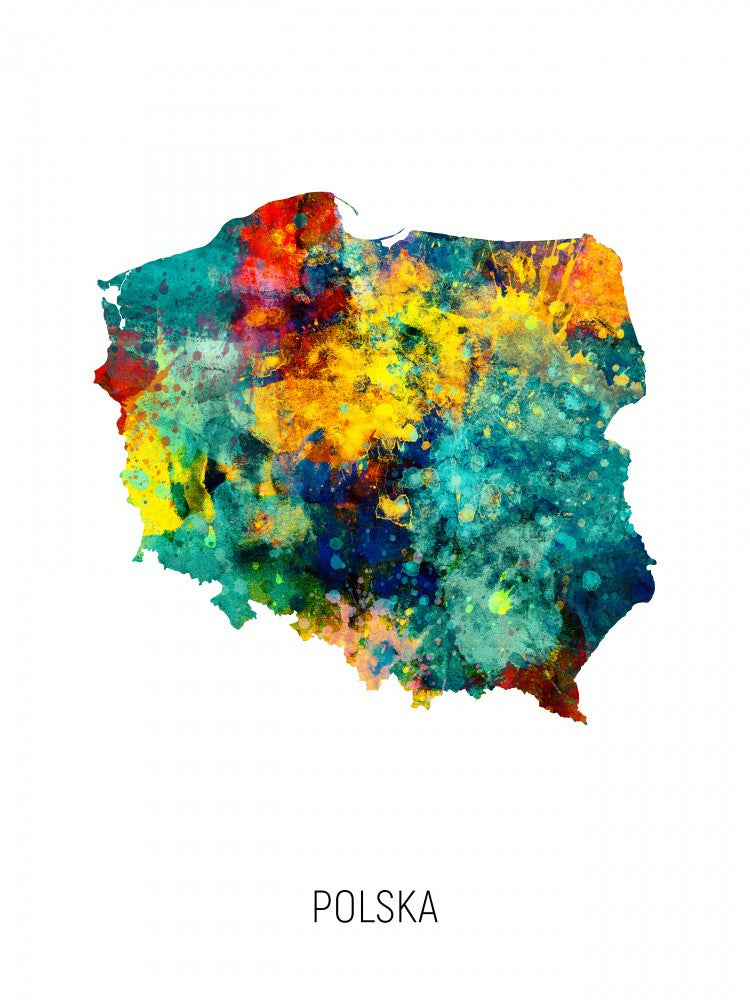 Polska Watercolor Map