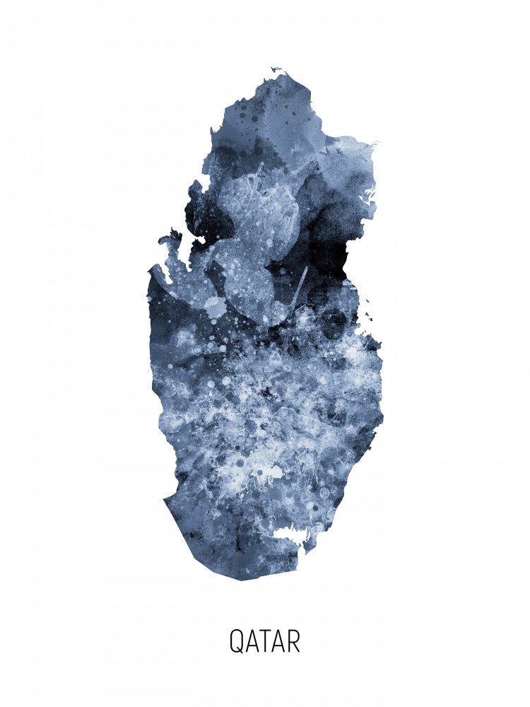 Qatar Watercolor Map