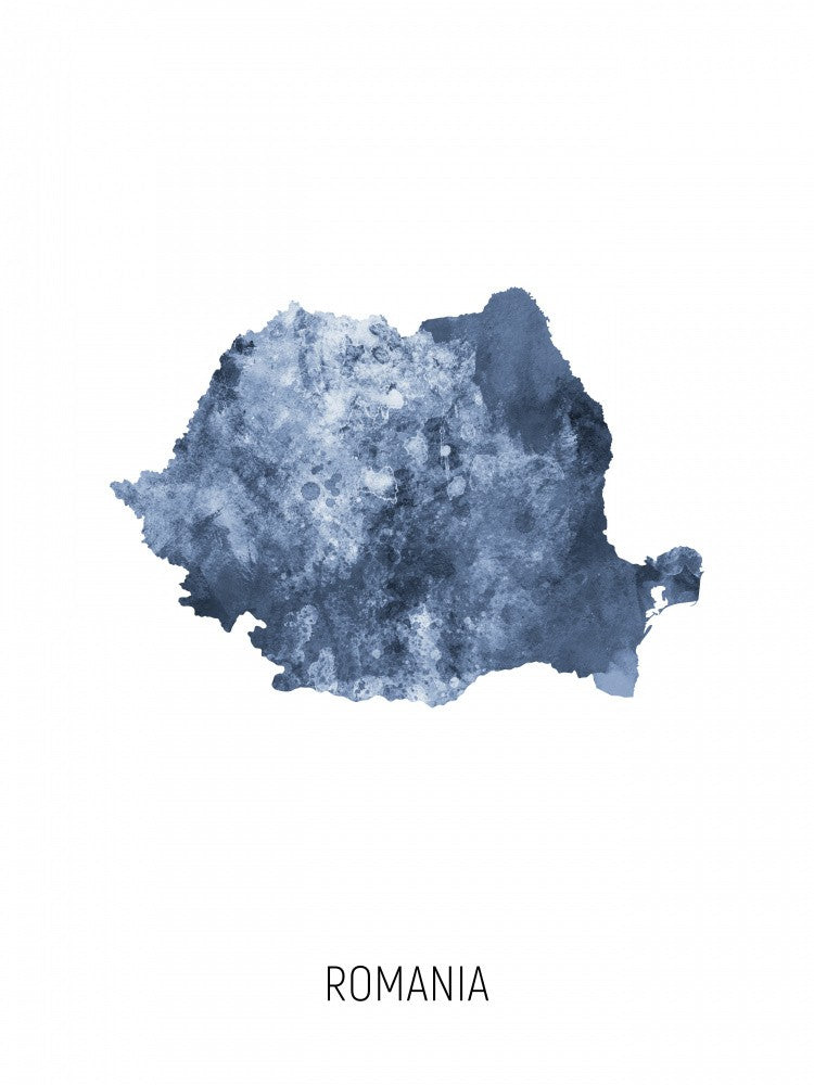 Romania Watercolor Map
