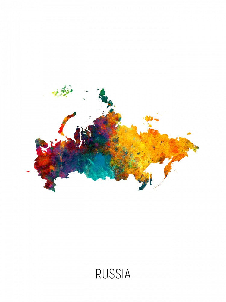Russia Watercolor Map