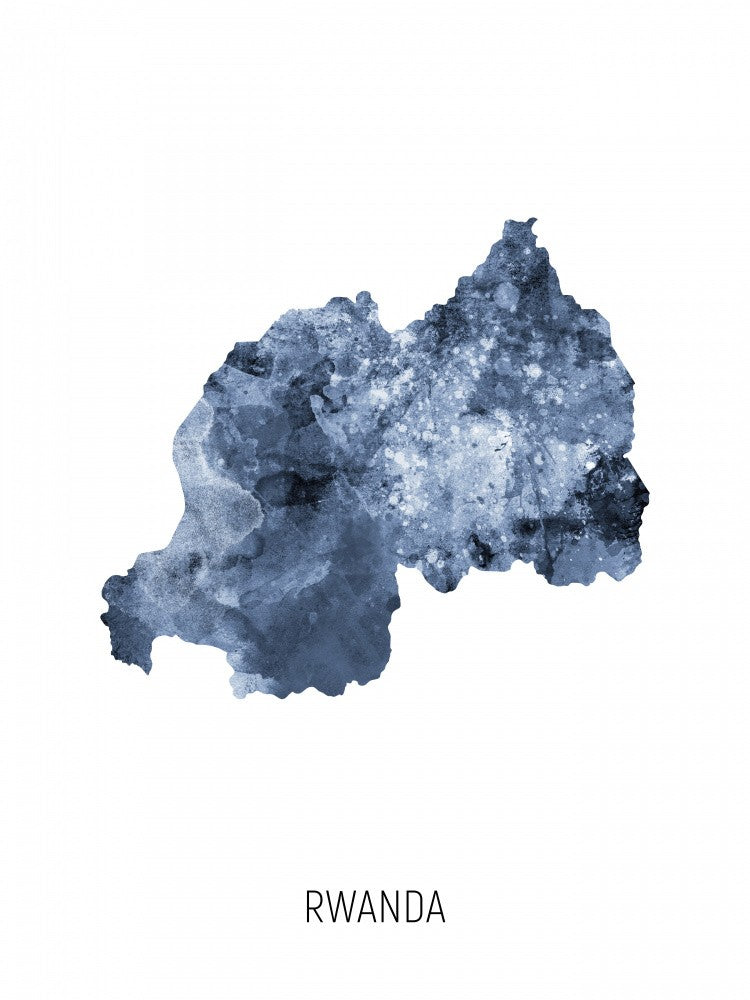 Ruanda Aquarellkarte