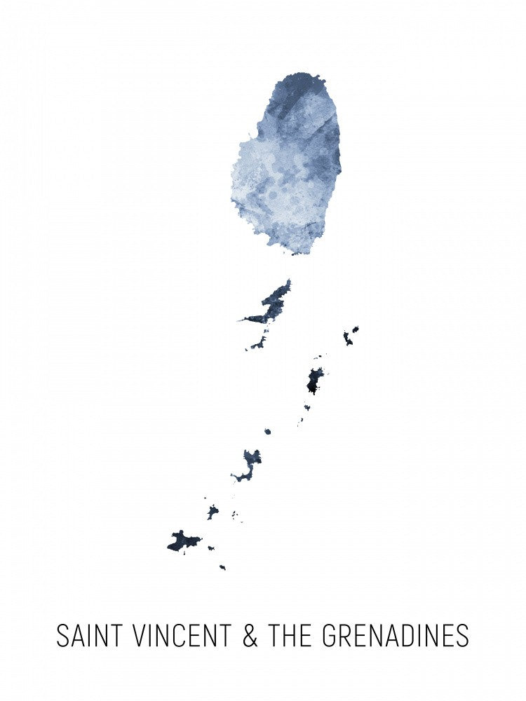 Saint Vincent &amp; The Grenadines Watercolor Map