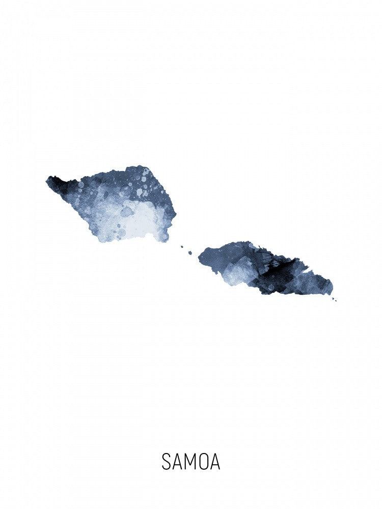 Samoa Watercolor Map