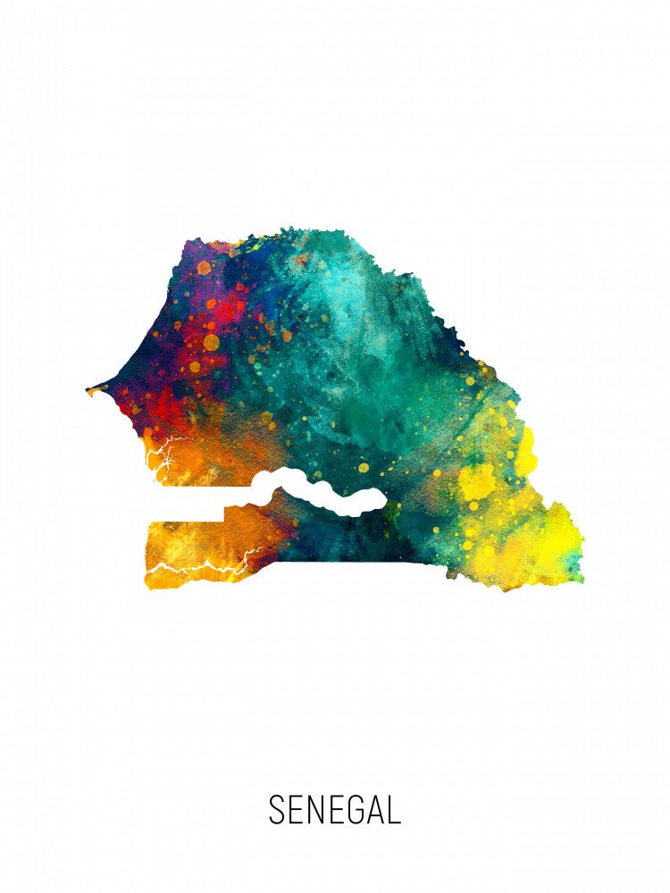 Senegal Watercolor Map