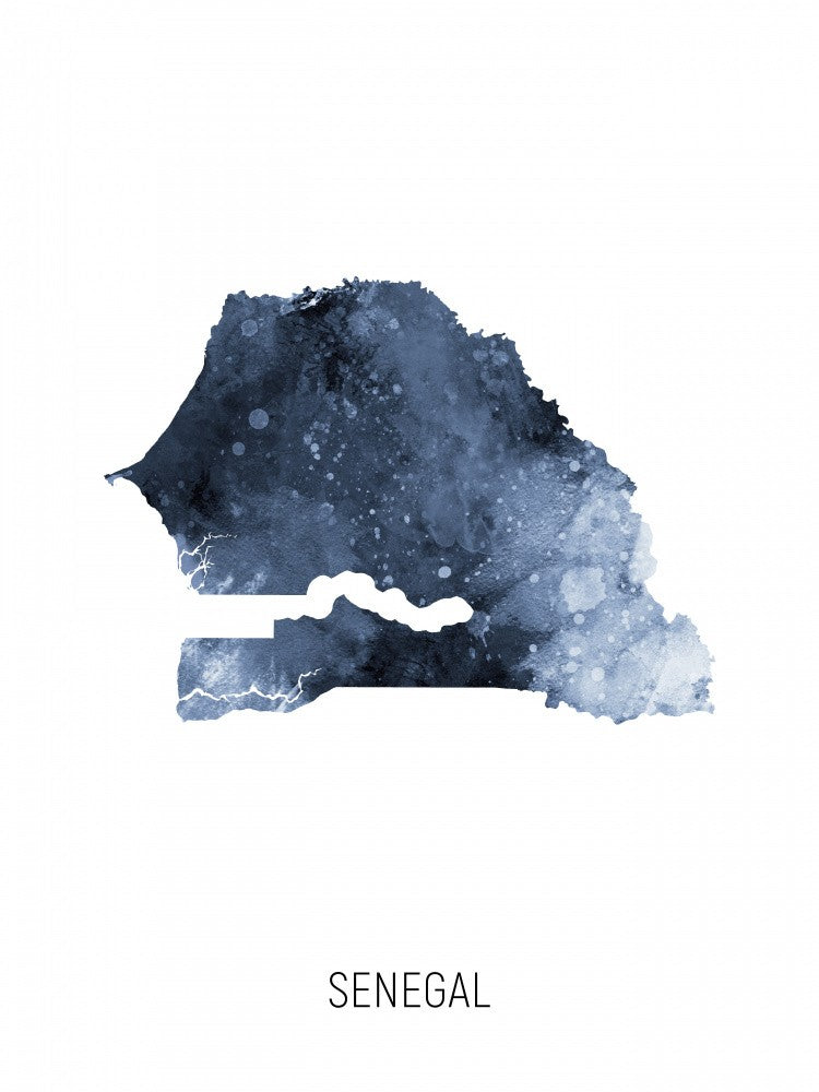 Senegal Watercolor Map