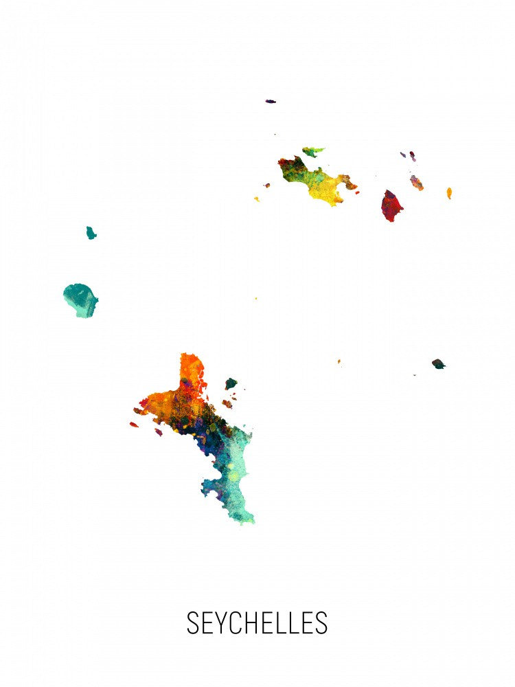 Seychelles Watercolor Map