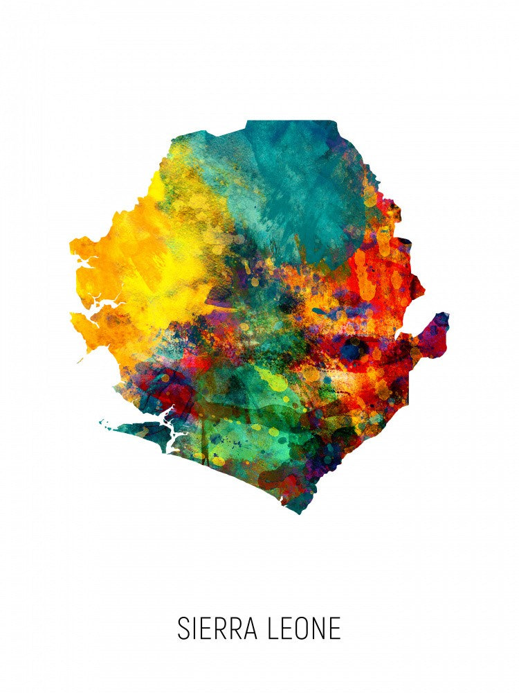 Sierra Leone Watercolor Map