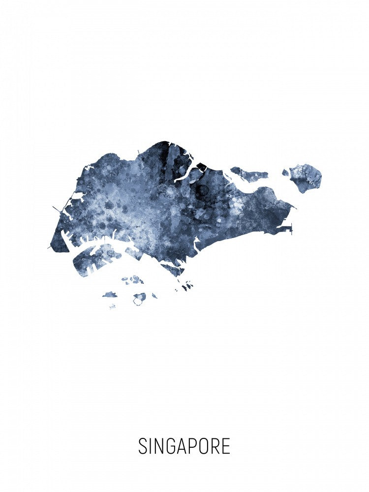 Singapore Watercolor Map
