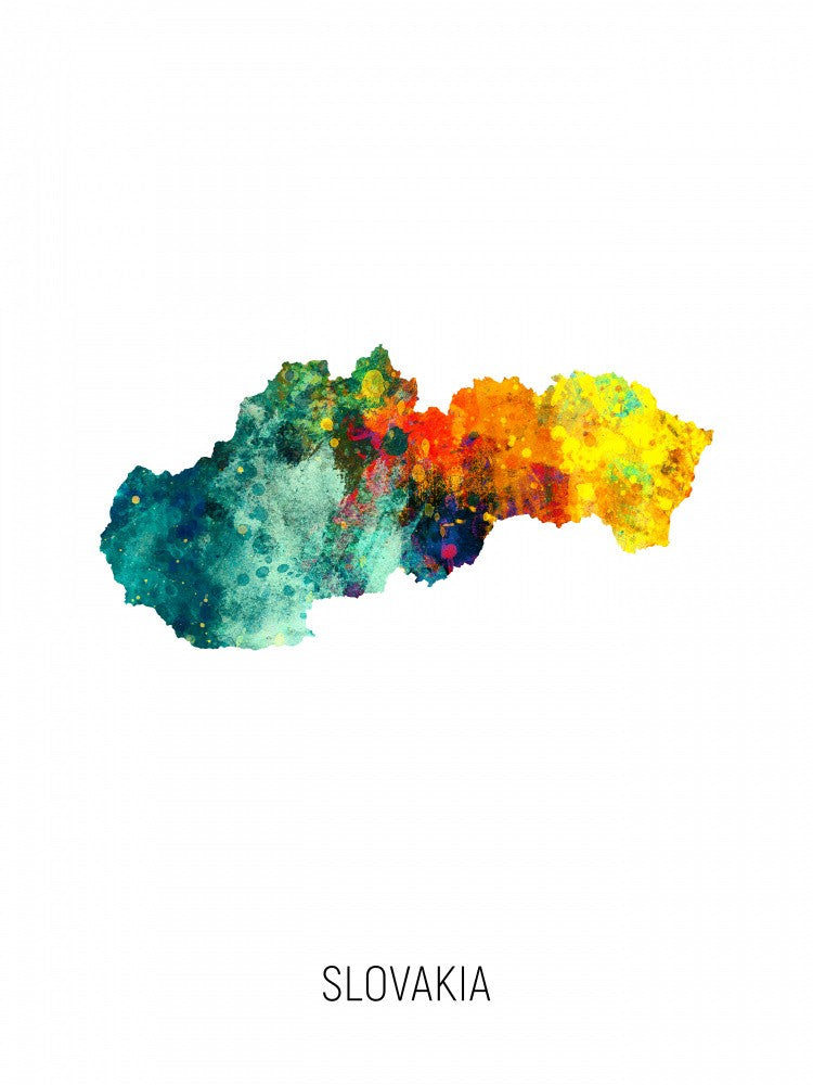 Slovakia Watercolor Map
