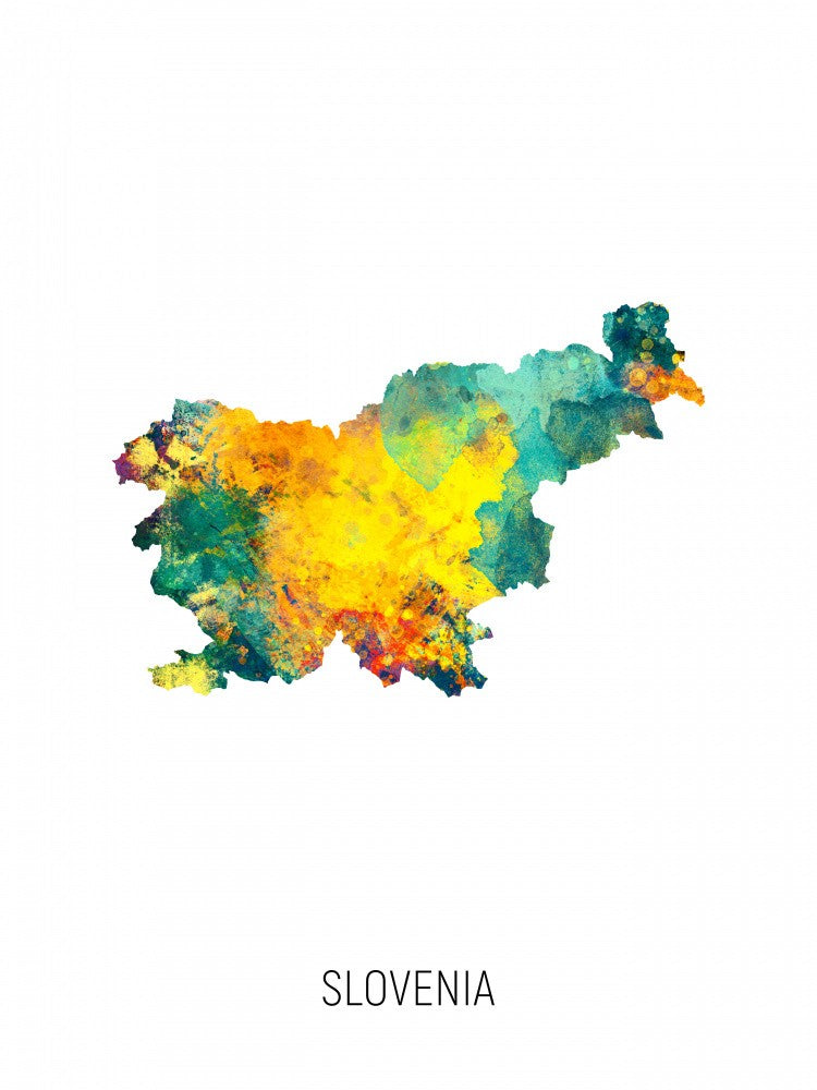 Slovenia Watercolor Map
