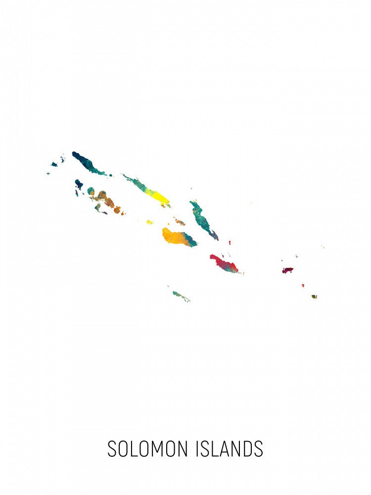 Solomon Islands Watercolor Map