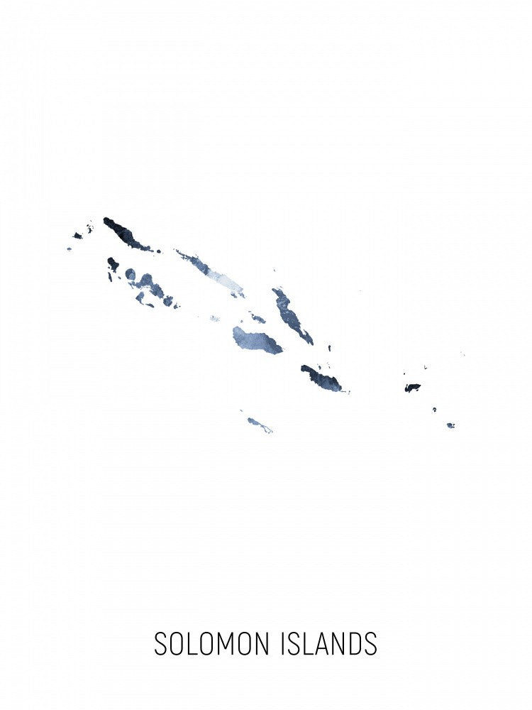 Solomon Islands Watercolor Map