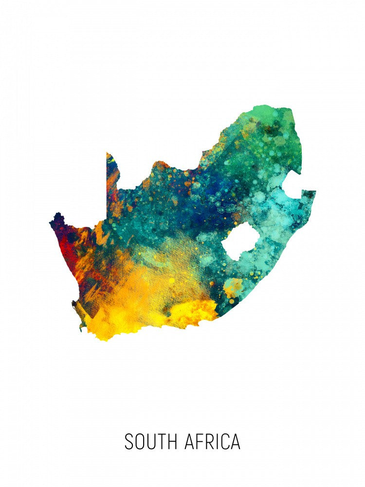 South Africa Watercolor Map