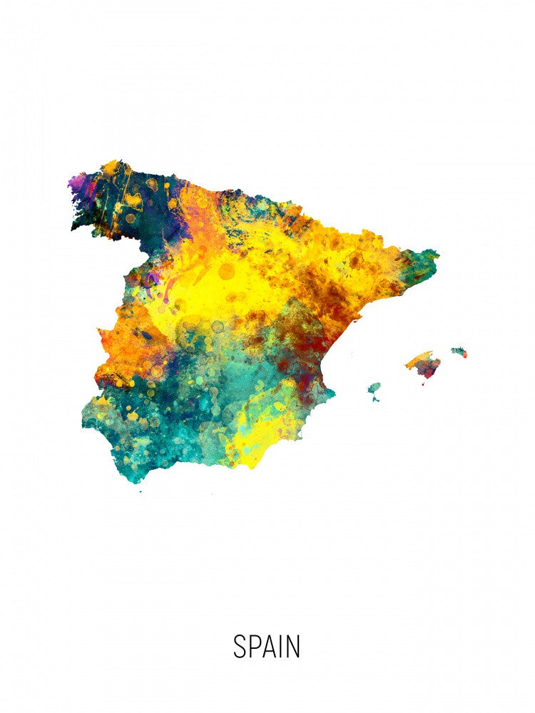 Spain Watercolor Map