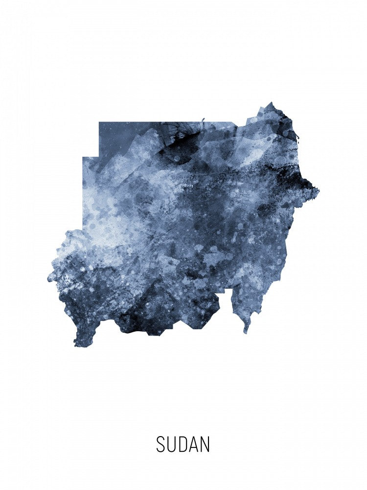 Sudan Watercolor Map