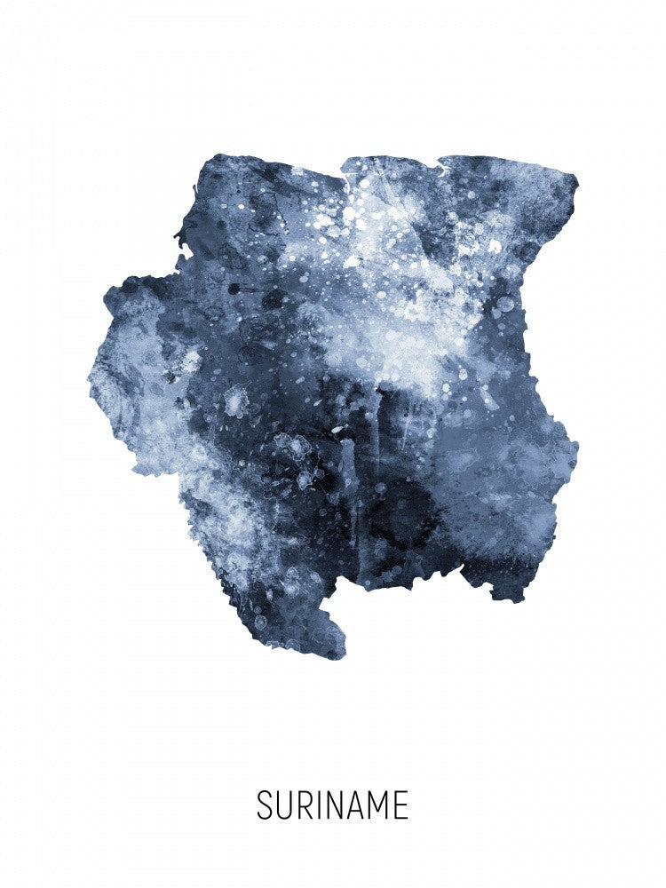 Suriname Watercolor Map