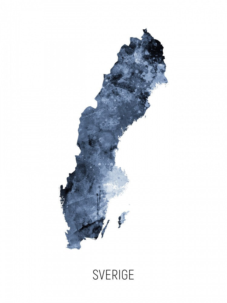 Sverige Watercolor Map