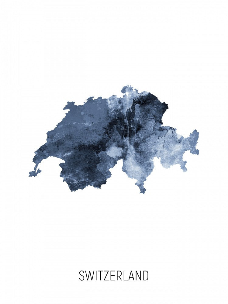 Switzerland Watercolor Map