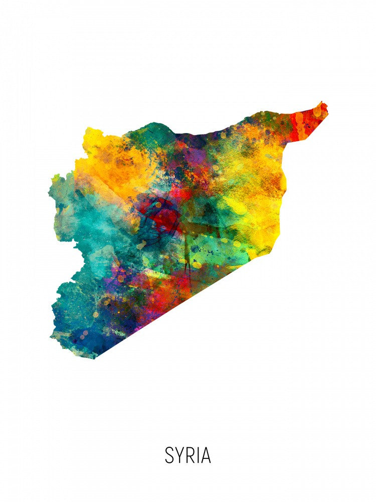 Syria Watercolor Map