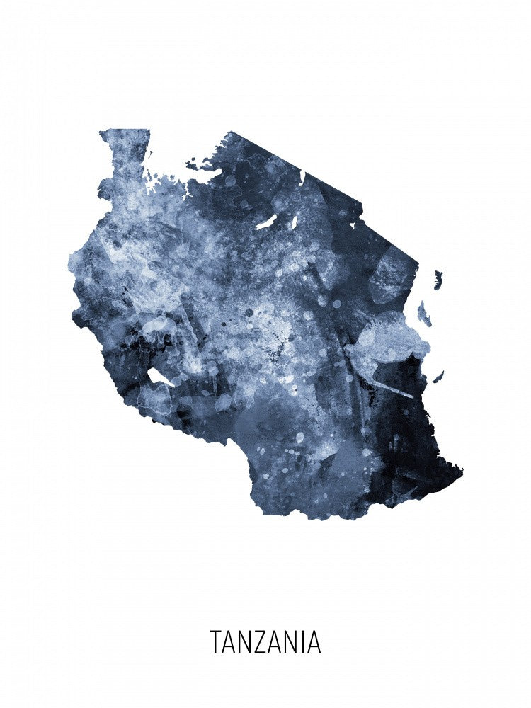 Tanzania Watercolor Map