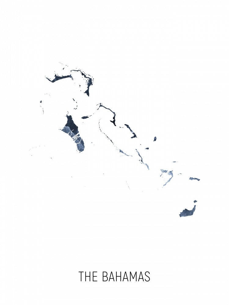 The Bahamas Watercolor Map