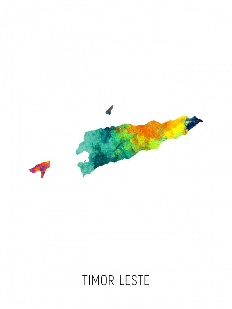 Timor-Leste Watercolor Map