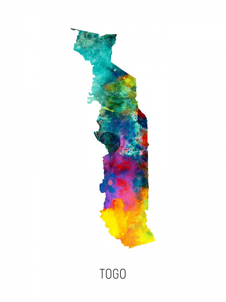 Togo Watercolor Map