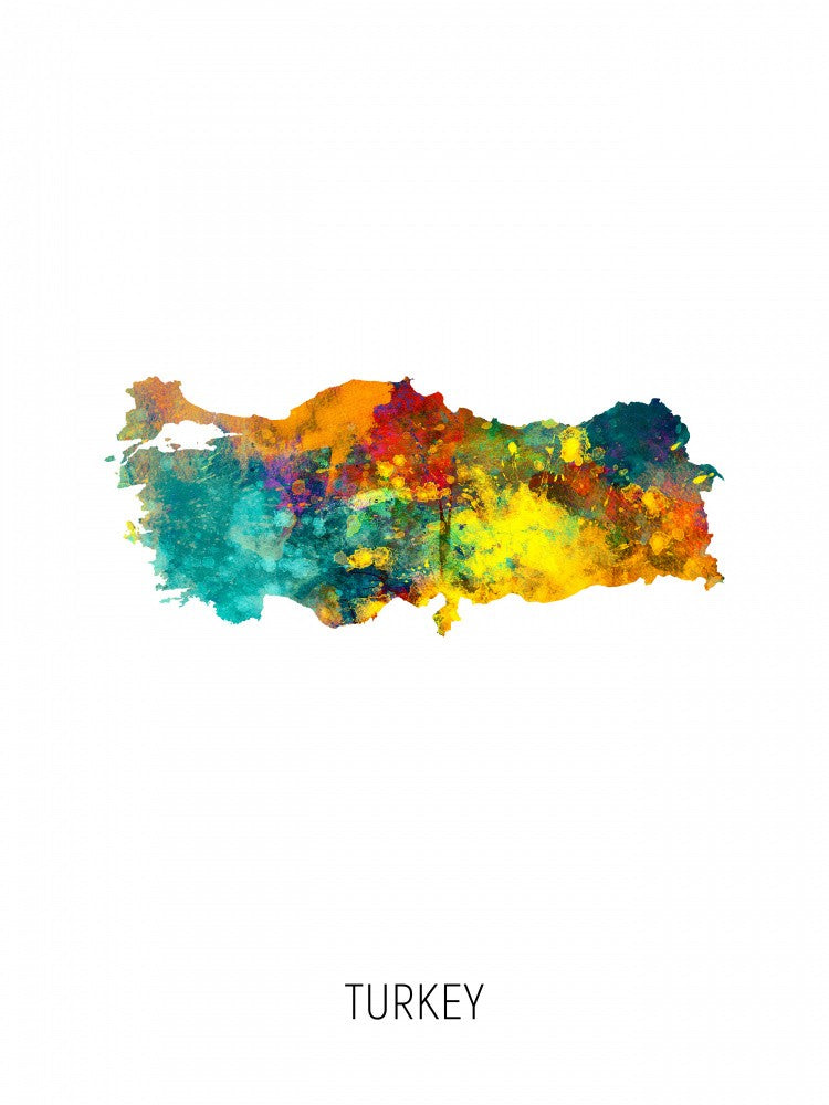 Turkey Watercolor Map