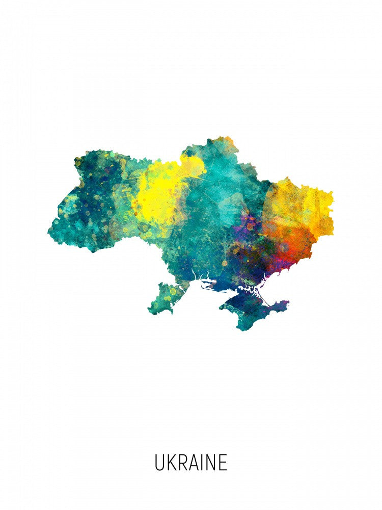 Ukraine Aquarellkarte