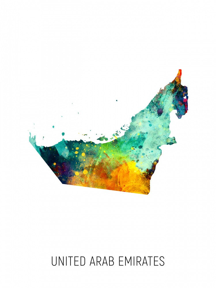 United Arab Emirates Watercolor Map