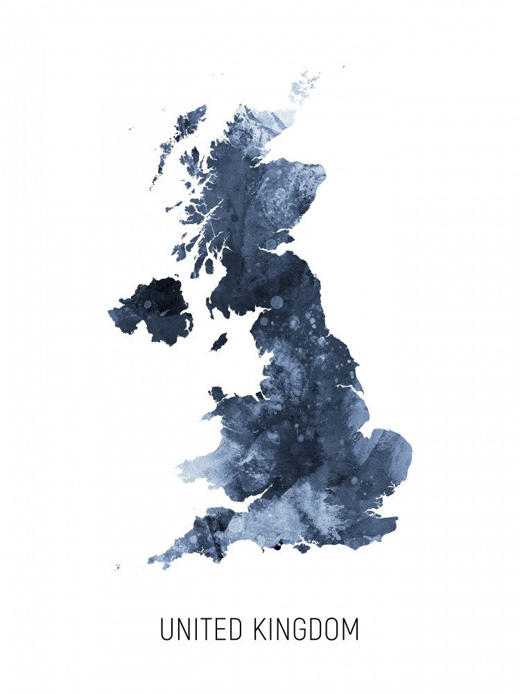 United Kingdom Watercolor Map