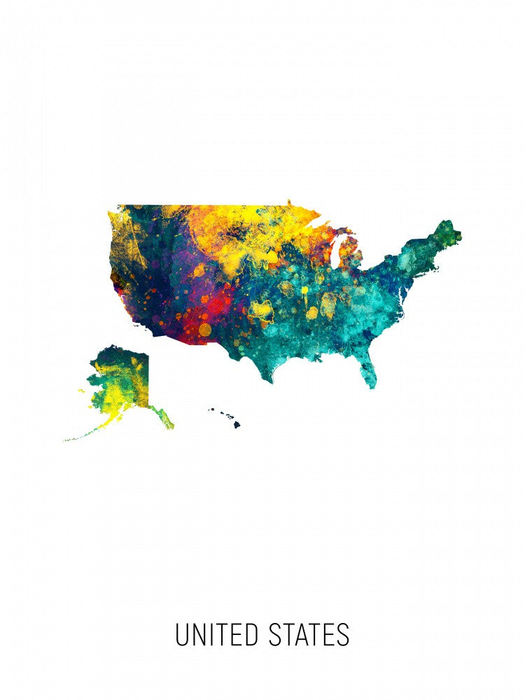 United States Watercolor Map