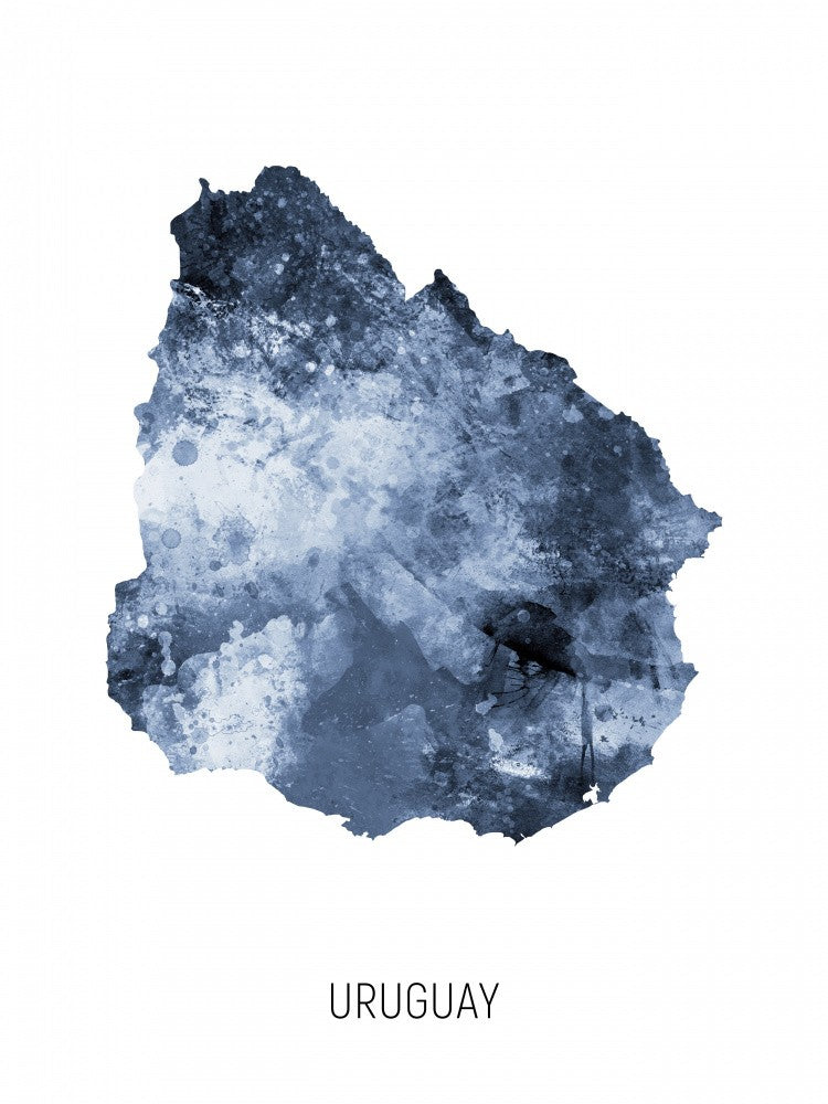 Uruguay Watercolor Map