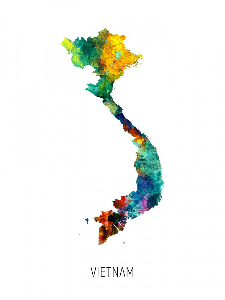 Vietnam Watercolor Map