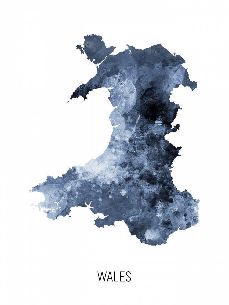 Wales Watercolor Map