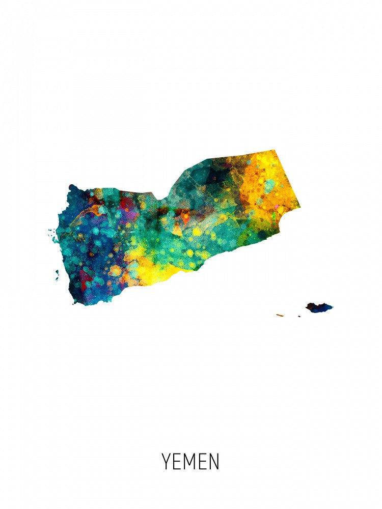 Yemen Watercolor Map