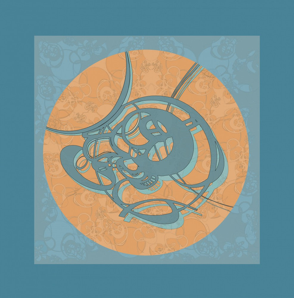 Circular on blue
