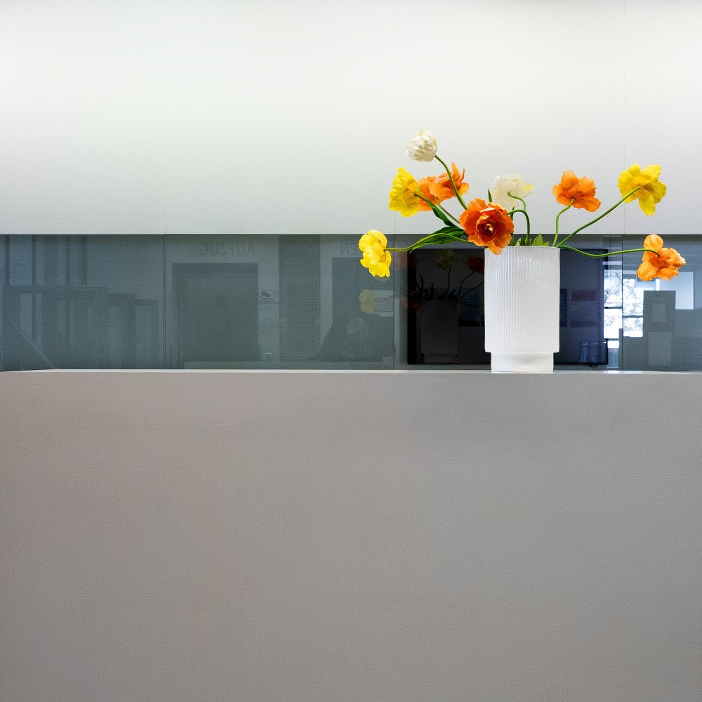 At the reception desk