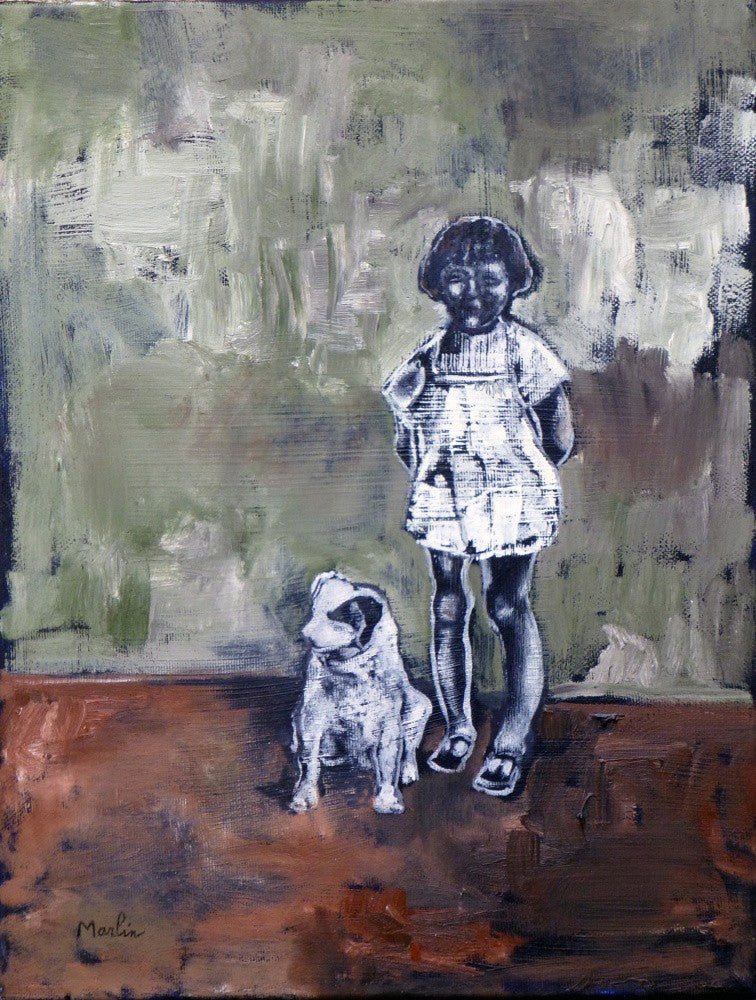 petite fille avec chien