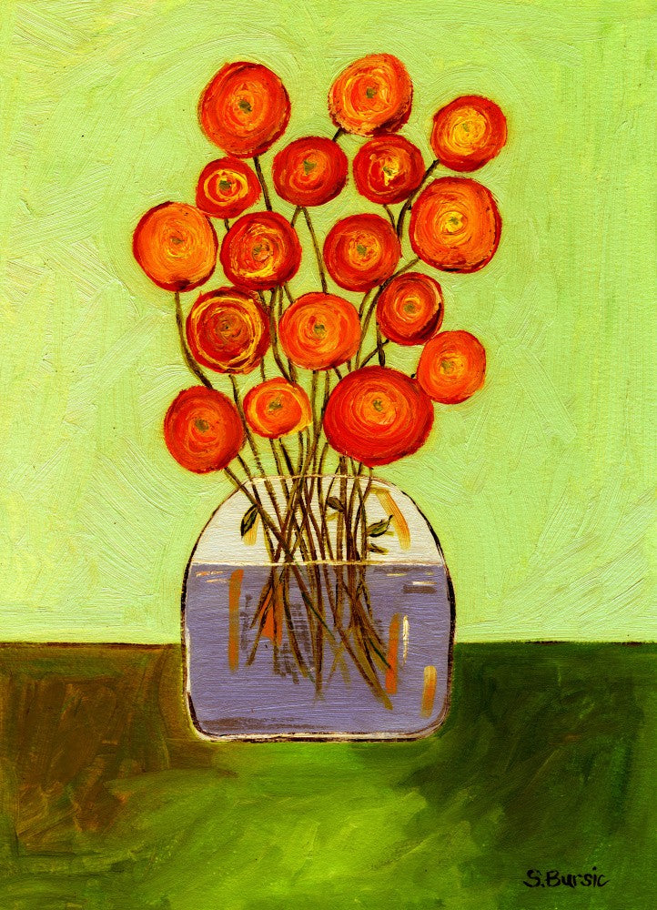 Poppies in Vase Bright Version