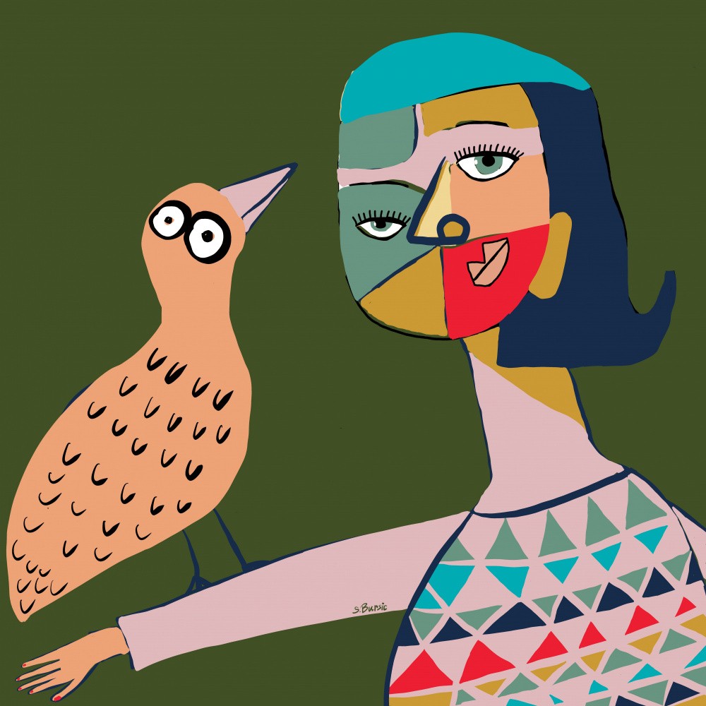 Lady with bird
