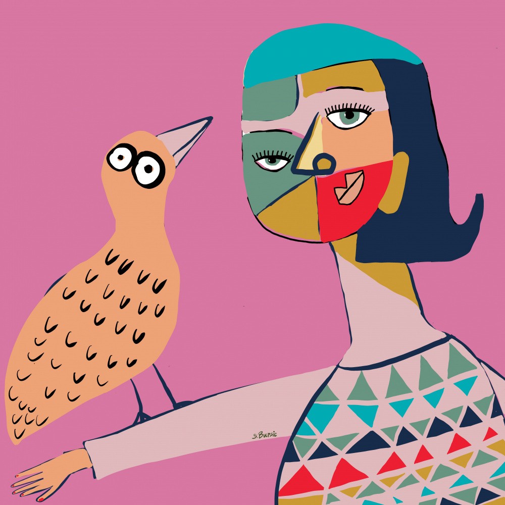 Lady with bird