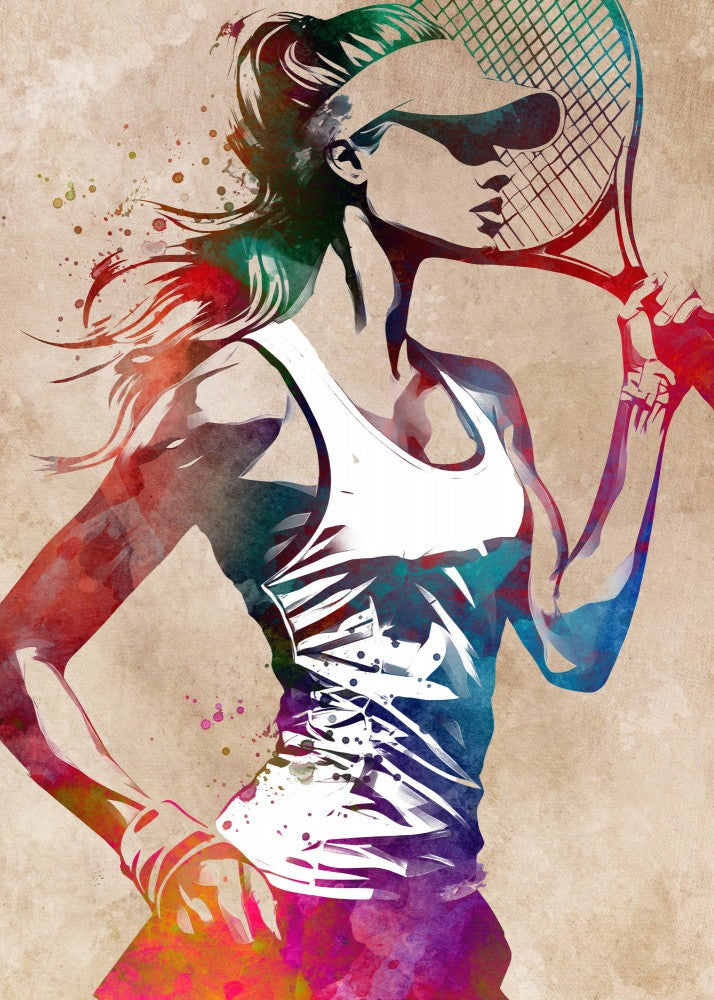 Tennis player sport art